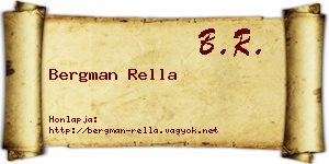 Bergman Rella névjegykártya